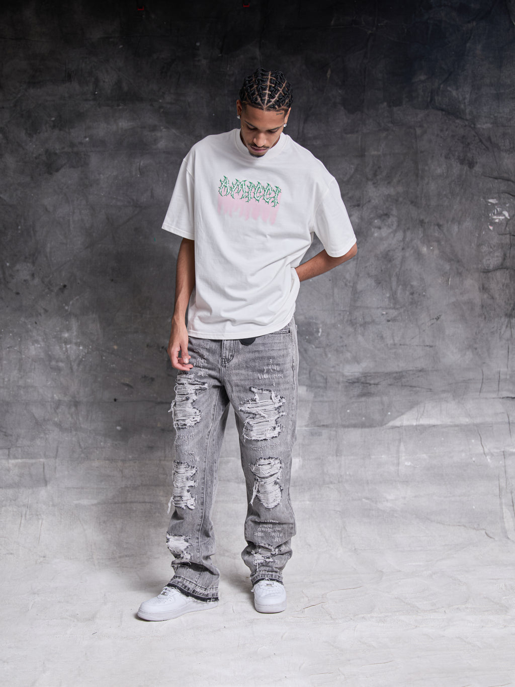 Sarrona Grijs Gewassen Denim Jeans