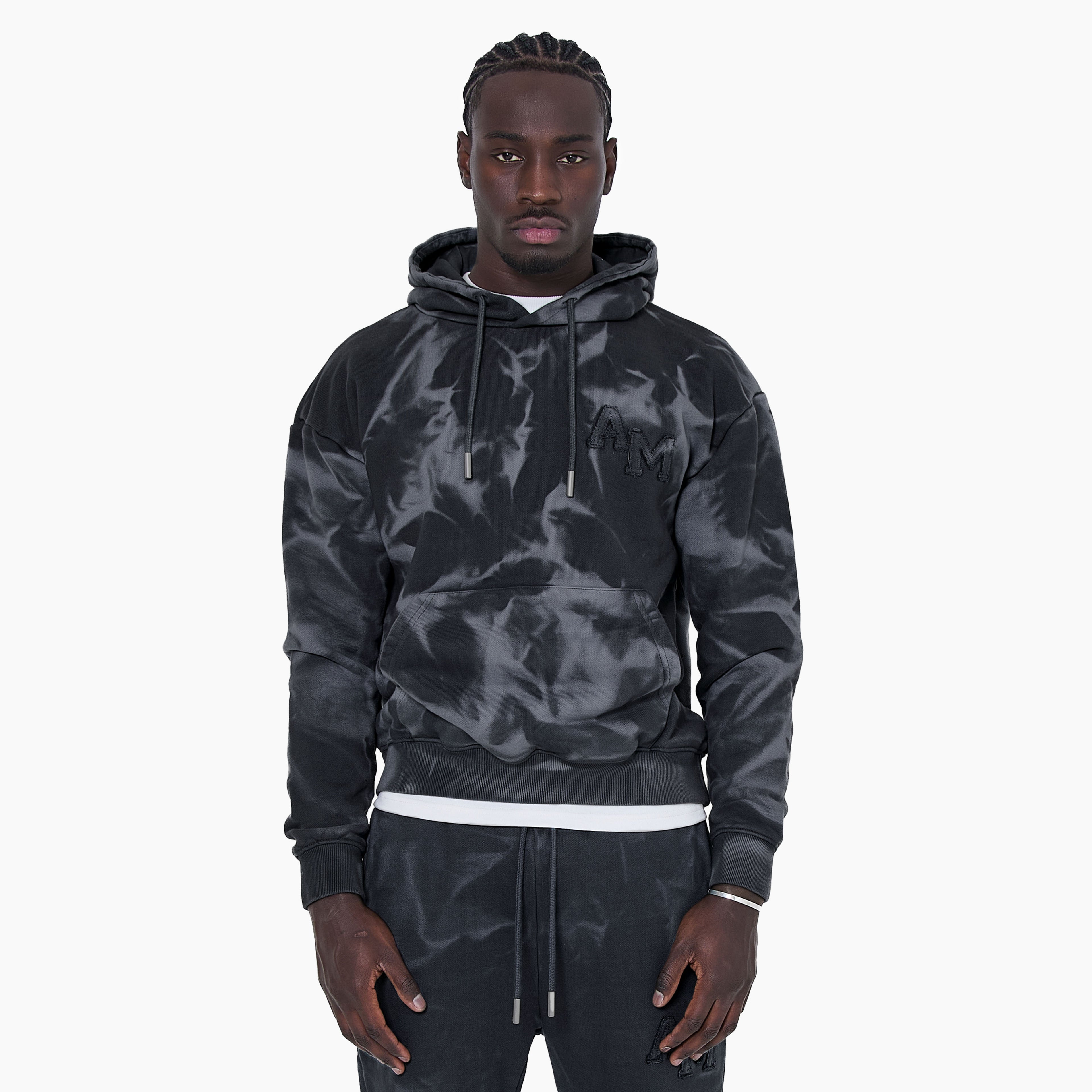 Rezaro Cool Grey Washed  Hoodie