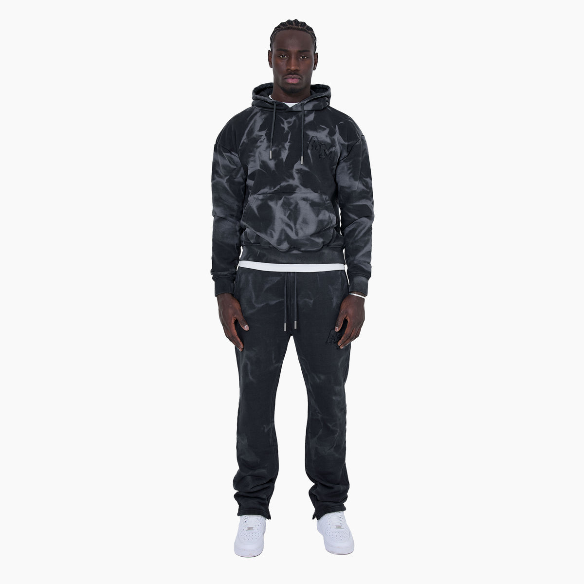 Rezaro Cool Grey Washed Kapuzenpullover