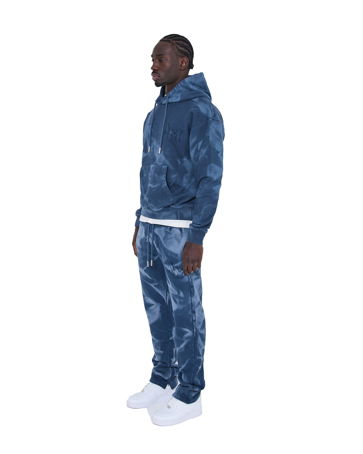 Rezaro Gewaschener Hoodie Marineblau