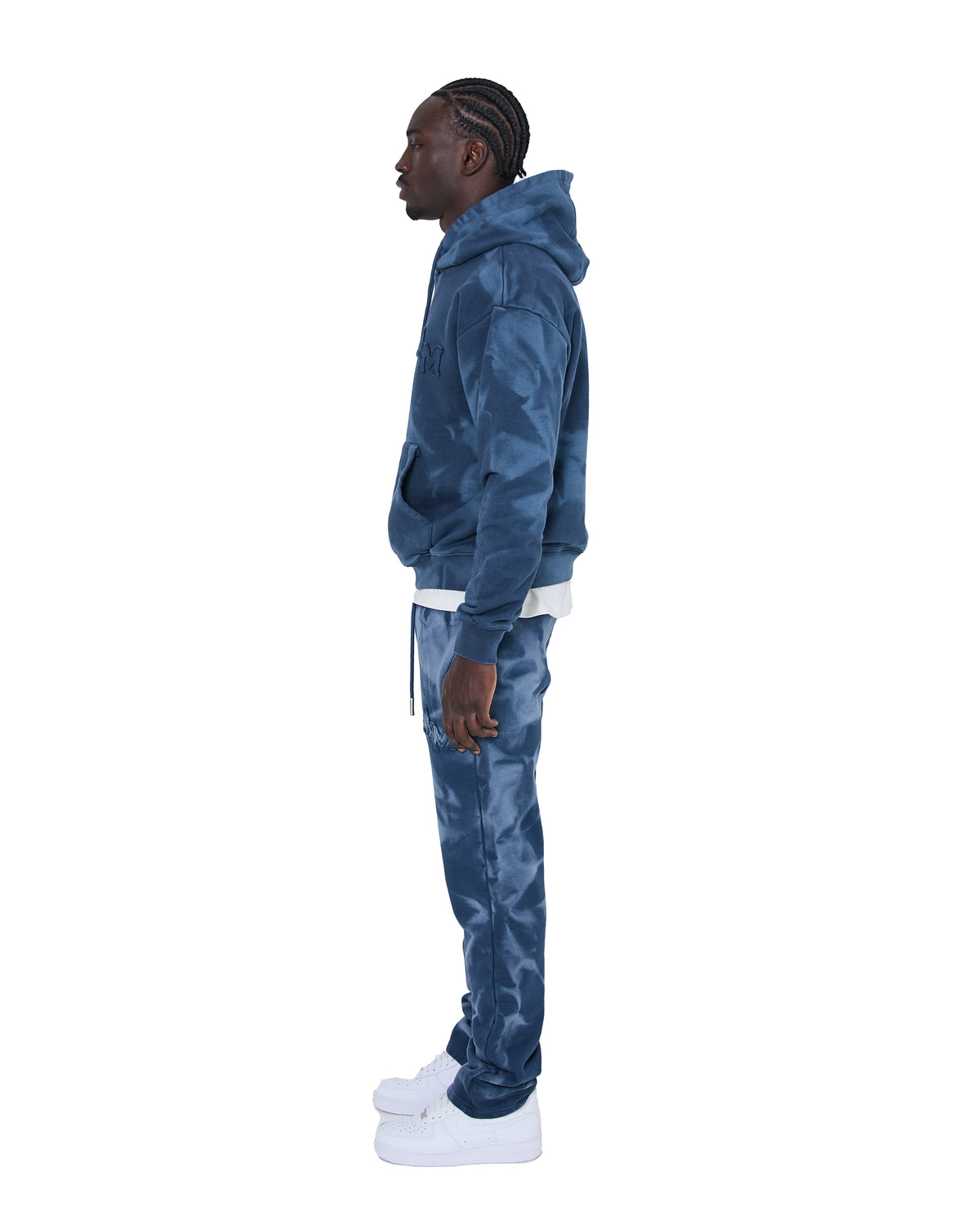 Rezaro Gewaschener Hoodie Marineblau