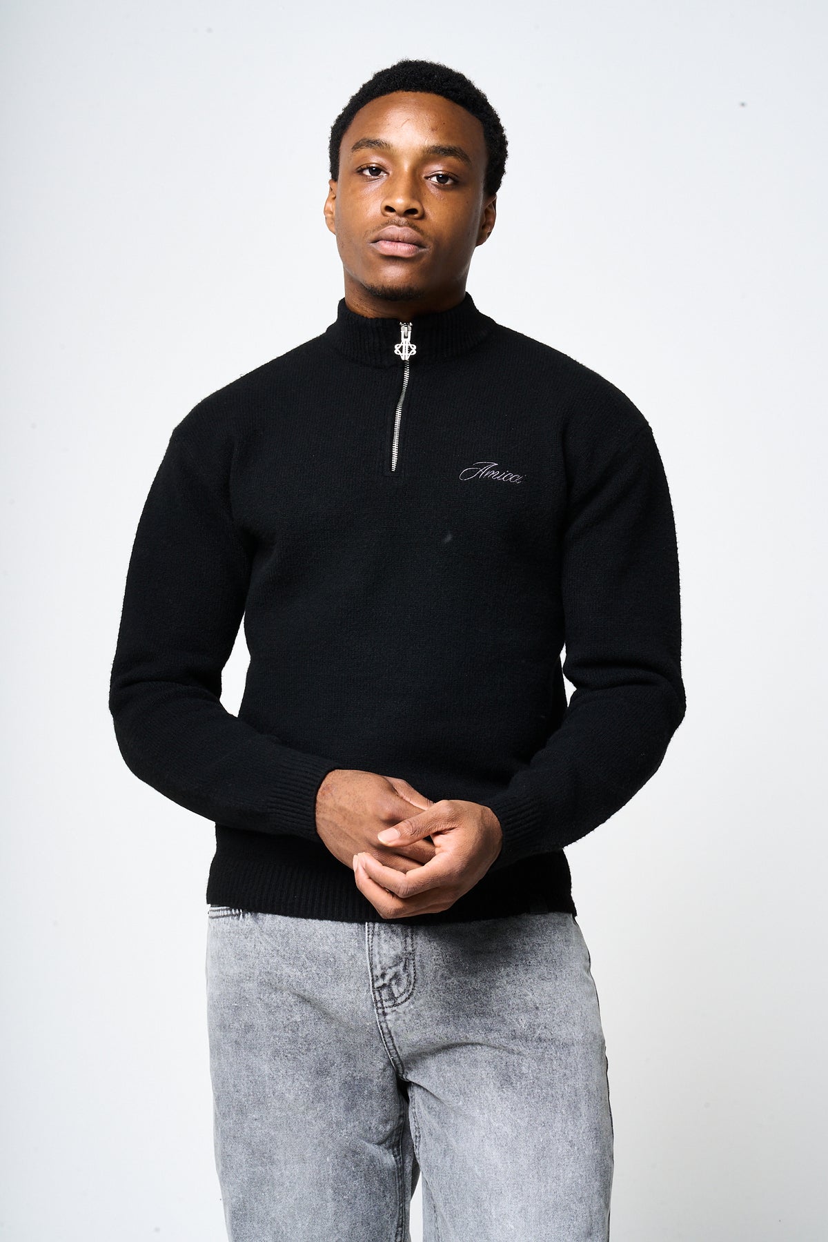 Dexter Quarter Zip Black Sweatshirt