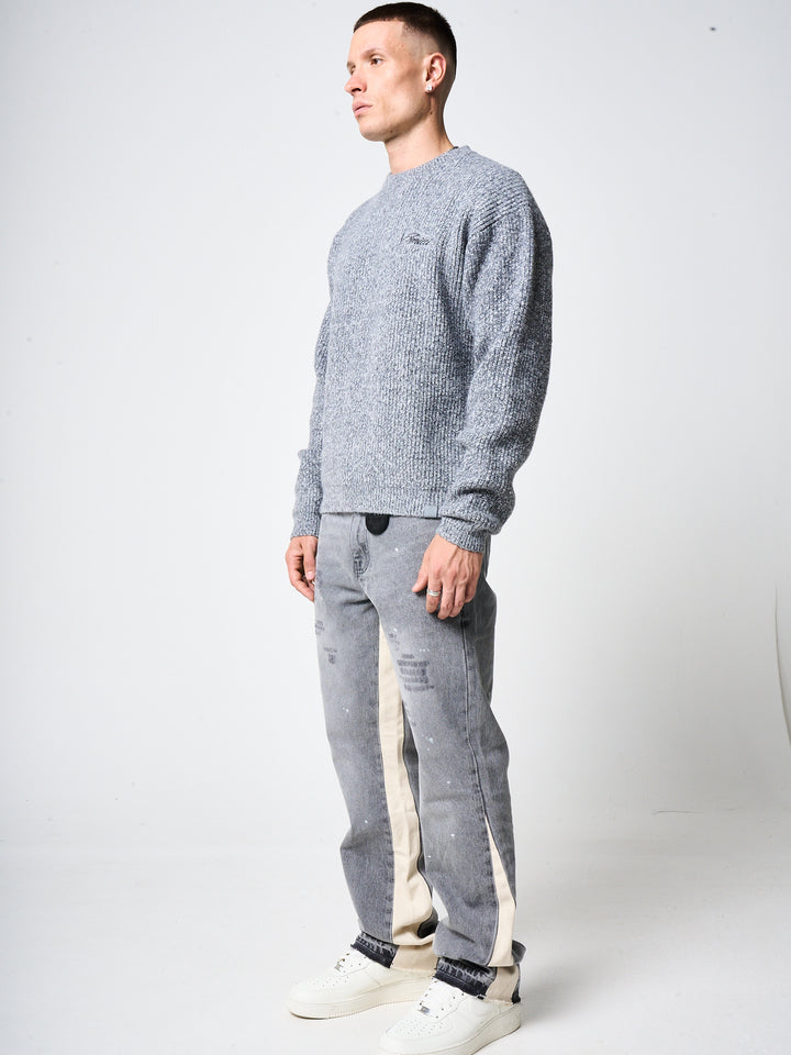 Liberta Grey Heavy Knitted Sweatshirt