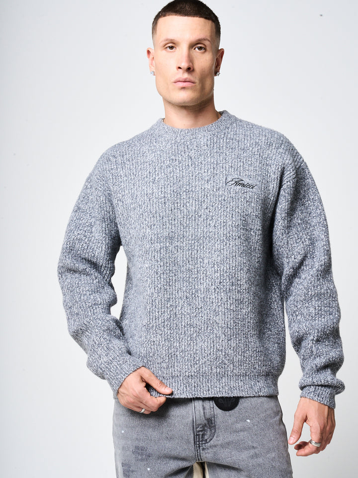 Liberta Grey Heavy Knitted Sweatshirt