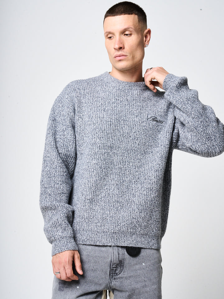 Liberta Grey Heavy Knitted Sweatshirt