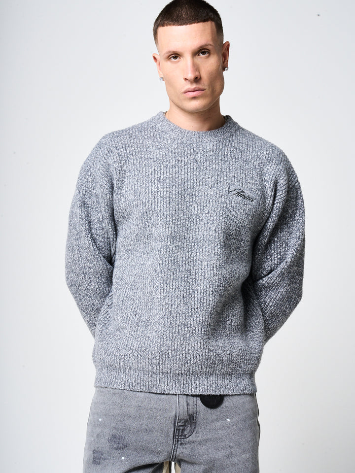 Liberta Grey Heavy Knitted Sweatshirt