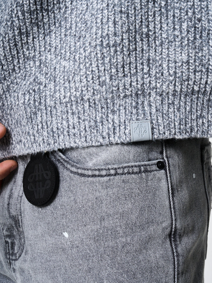 Liberta Grey Heavy Knitted Sweatshirt