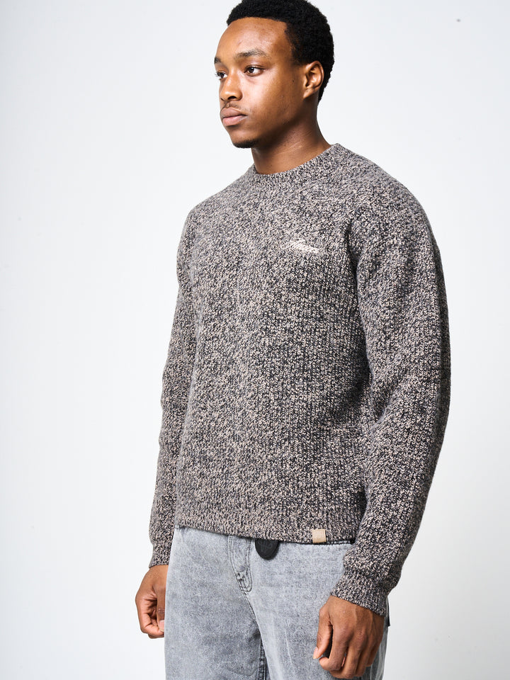 Liberta Brown Heavy Knitted Sweatshirt