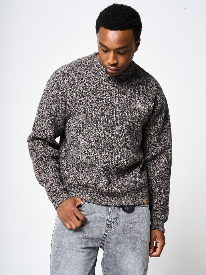 Liberta Brown Heavy Knitted Sweatshirt