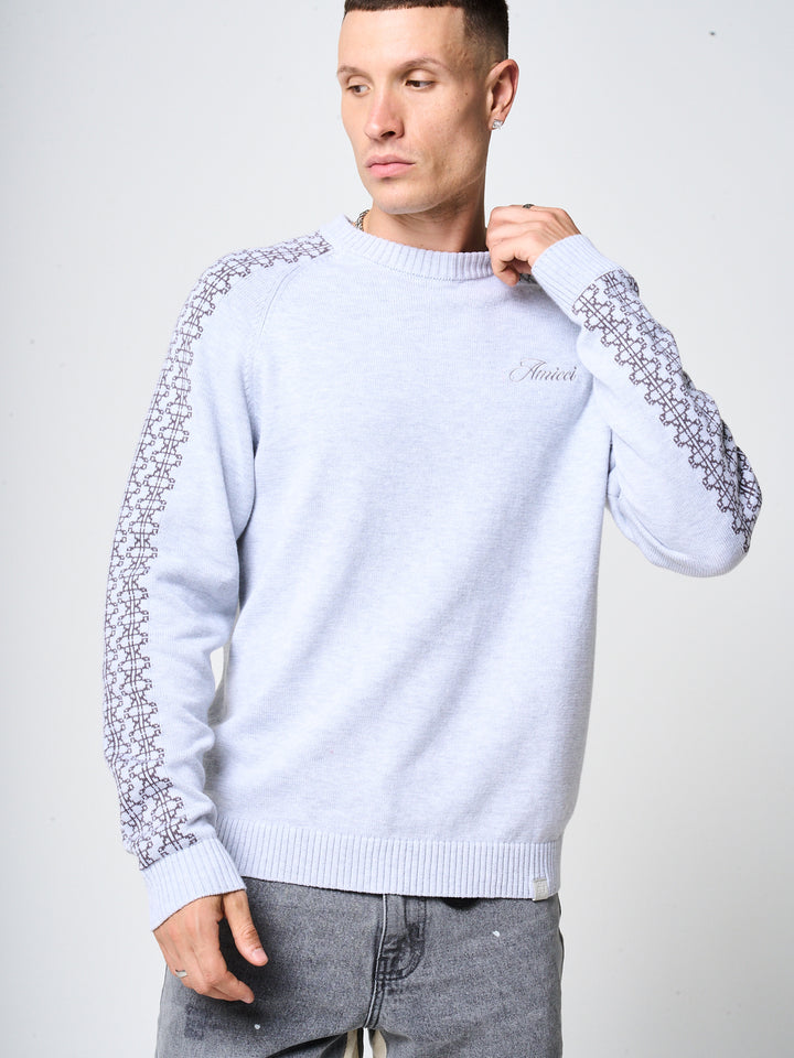 Trento Grey Logo Knitted Sweatshirt