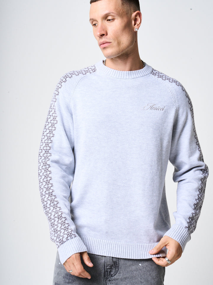 Trento Grey Logo Knitted Sweatshirt