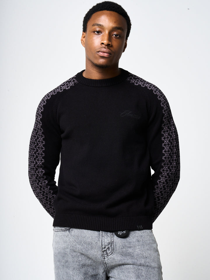Trento Black Logo Knitted Sweatshirt