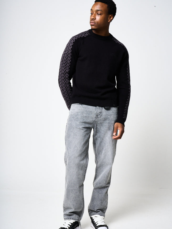 Trento Black Logo Knitted Sweatshirt
