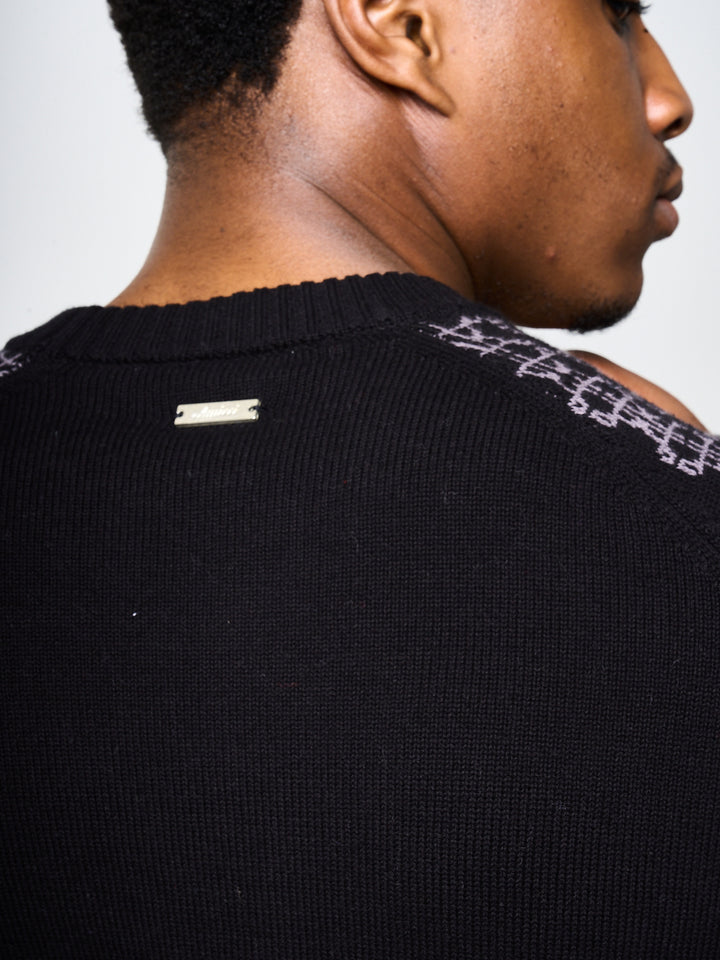 Trento Black Logo Knitted Sweatshirt