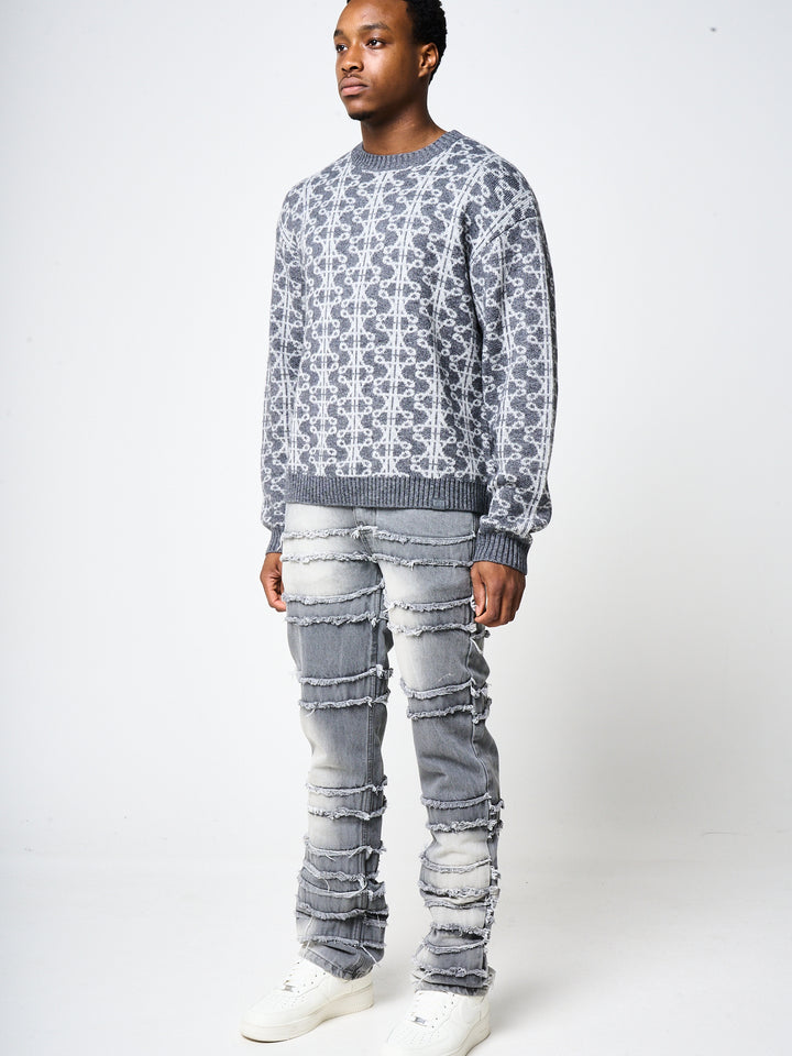 Pasquale Grey Knitted Sweatshirt