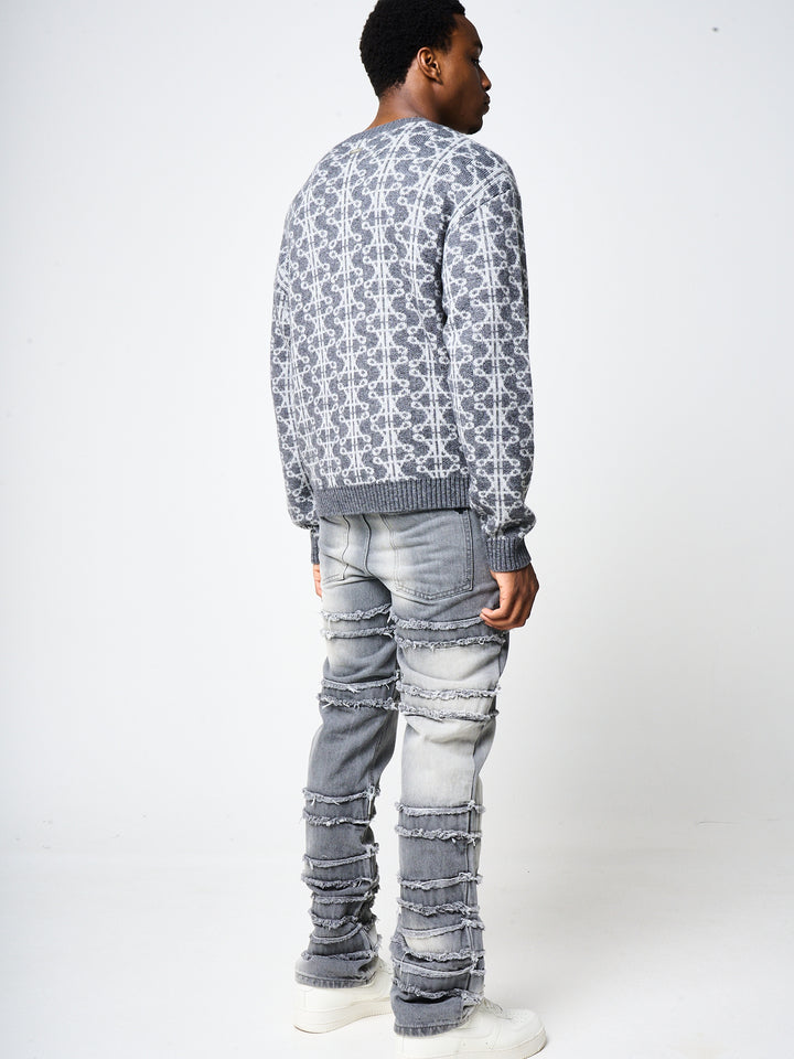Pasquale Grey Knitted Sweatshirt