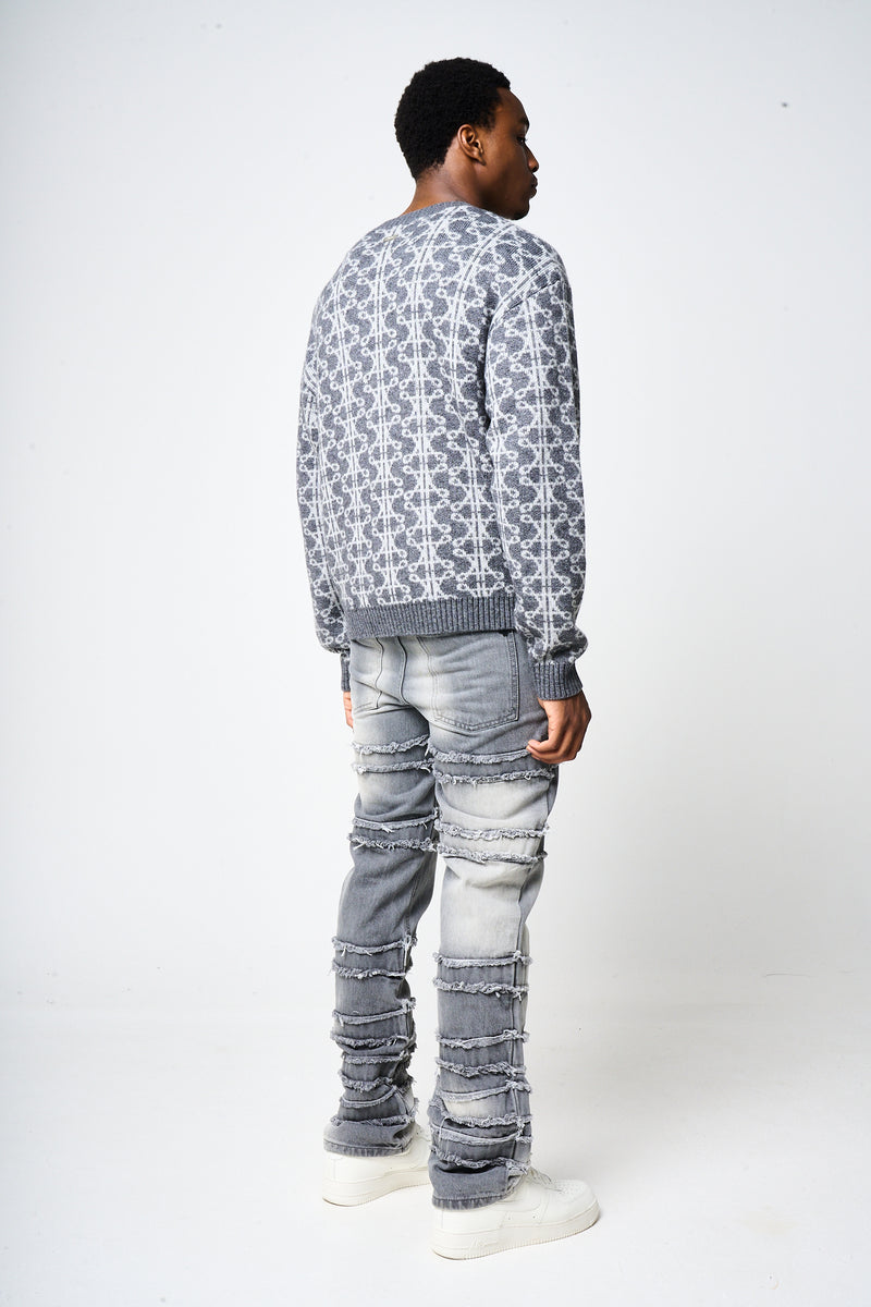 Pasquale Grey Knitted Sweatshirt