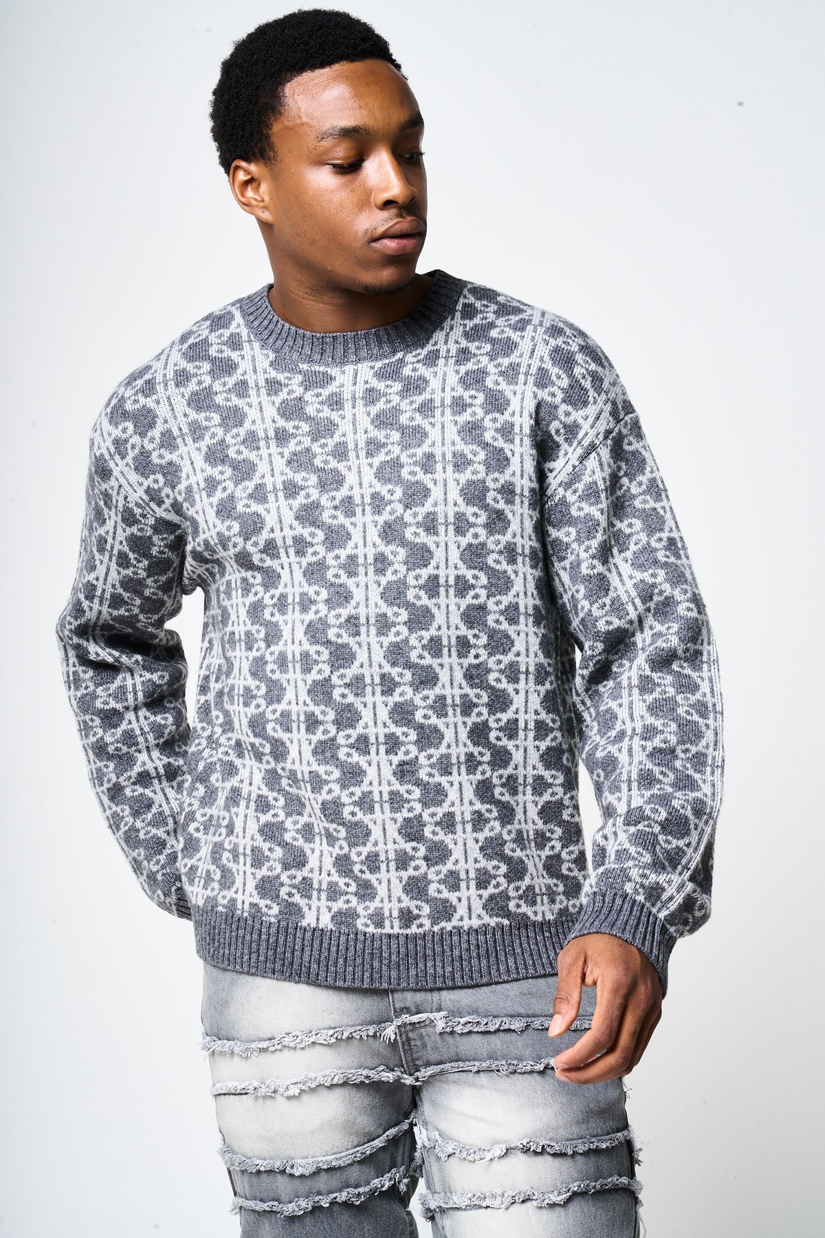 Pasquale Grey Knitted Sweatshirt