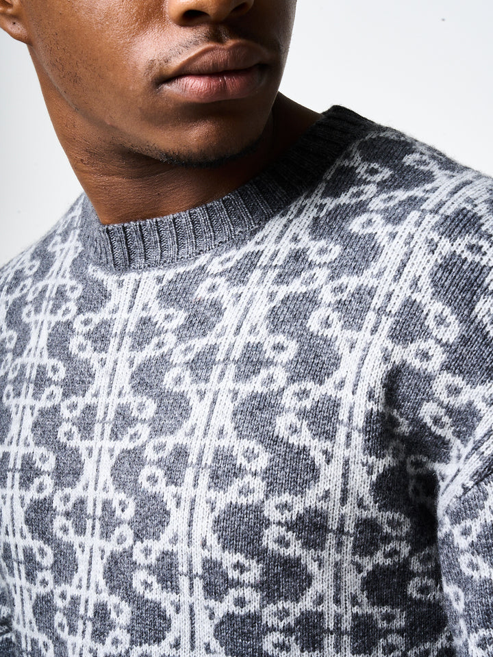 Pasquale Grey Knitted Sweatshirt