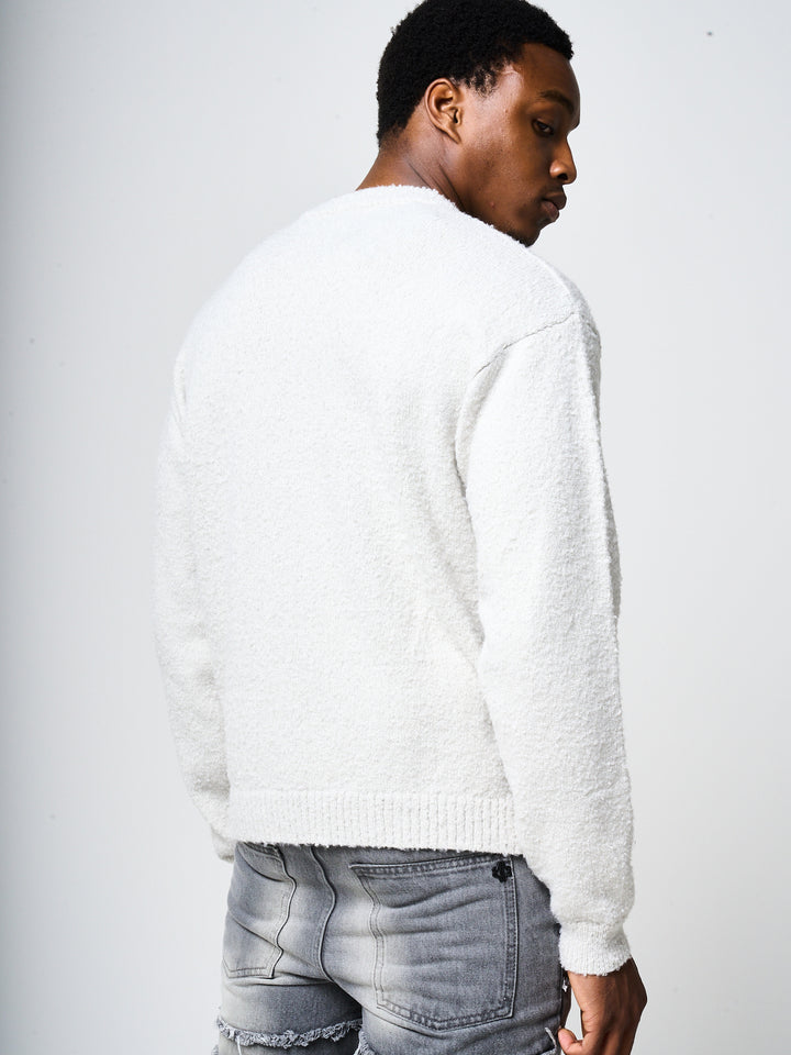 Fretta Fluffy Knit Sweatshirt Grey