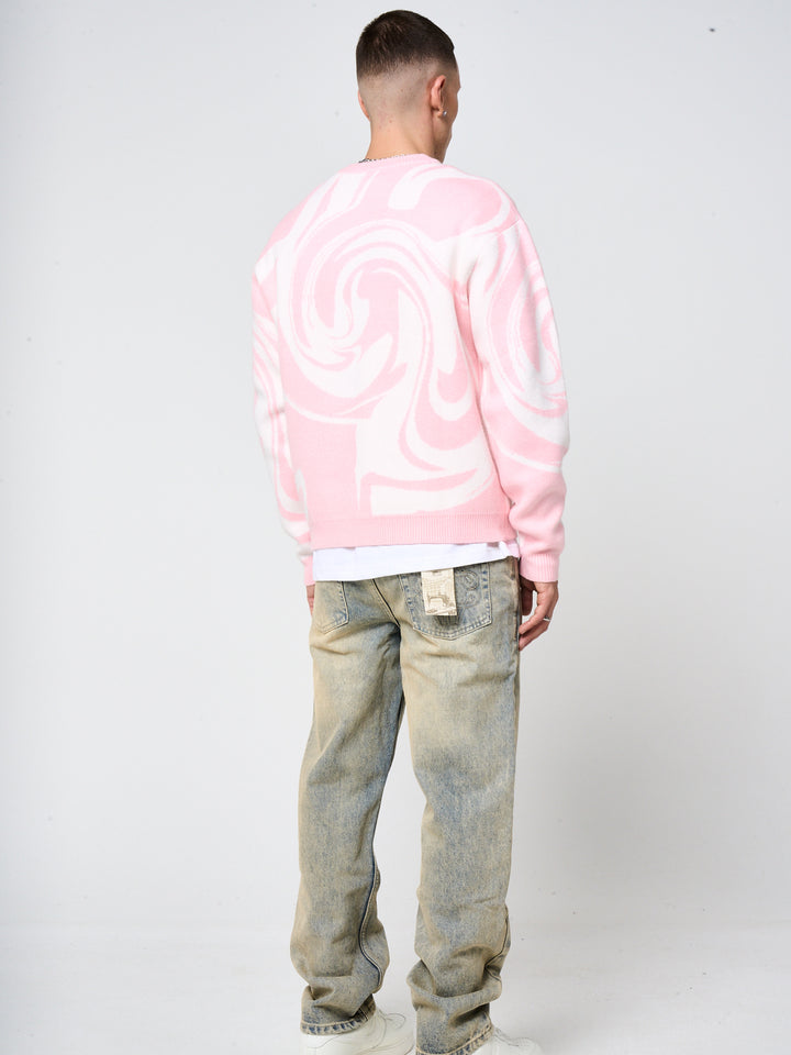Pierce Pink Knitted Sweatshirt