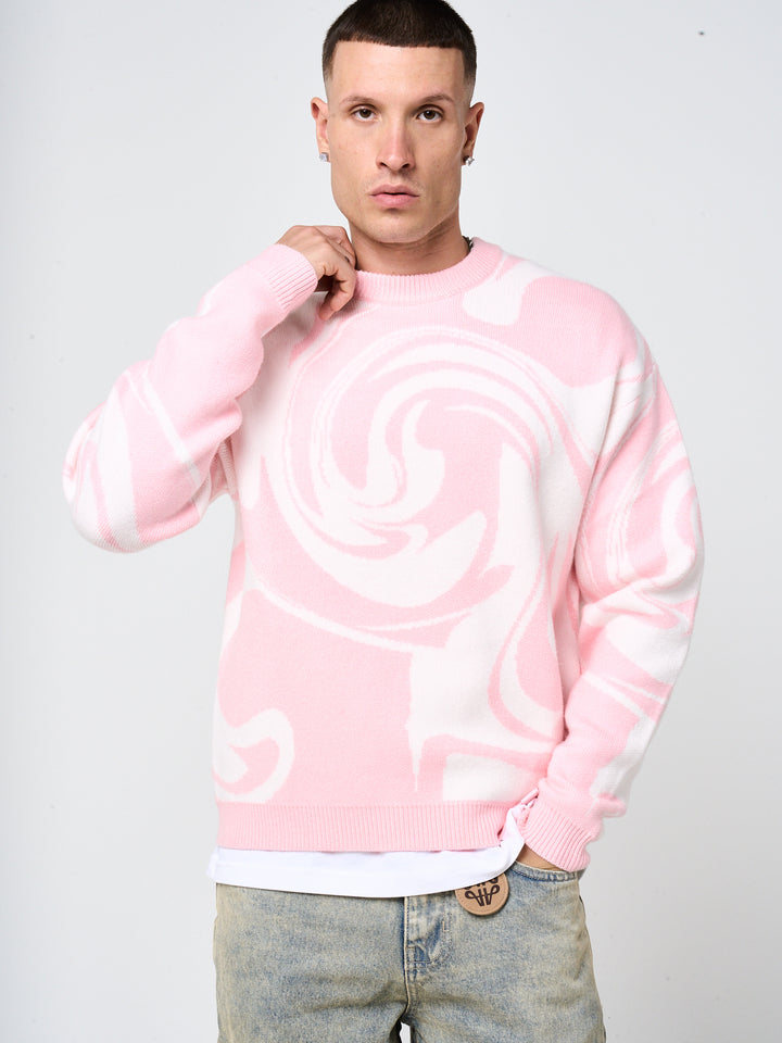 Pierce Pink Knitted Sweatshirt