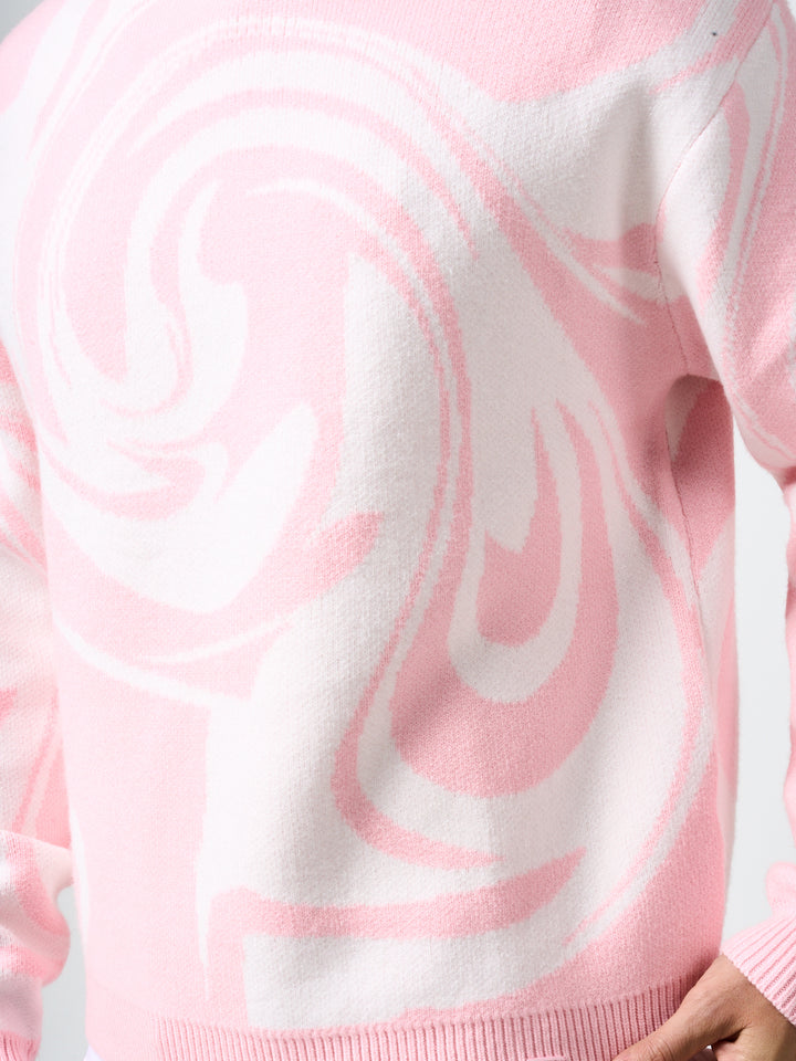 Pierce Pink Knitted Sweatshirt