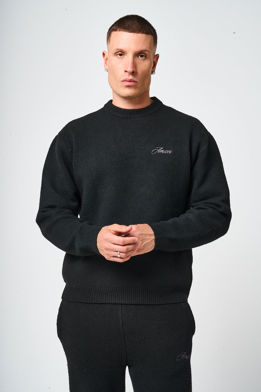 Dexter Zwart Gebreid Sweatshirt