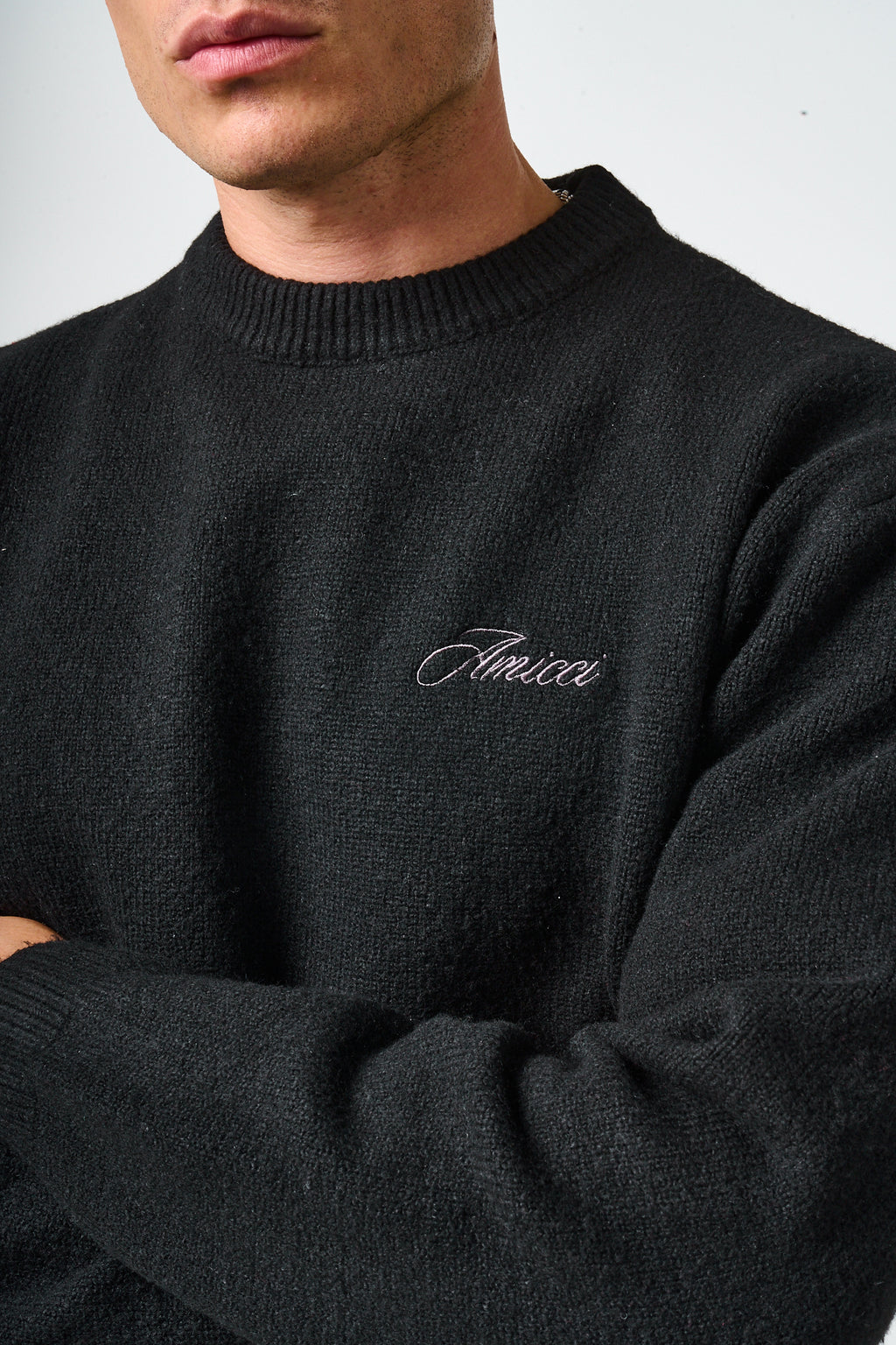 Dexter Zwart Gebreid Sweatshirt