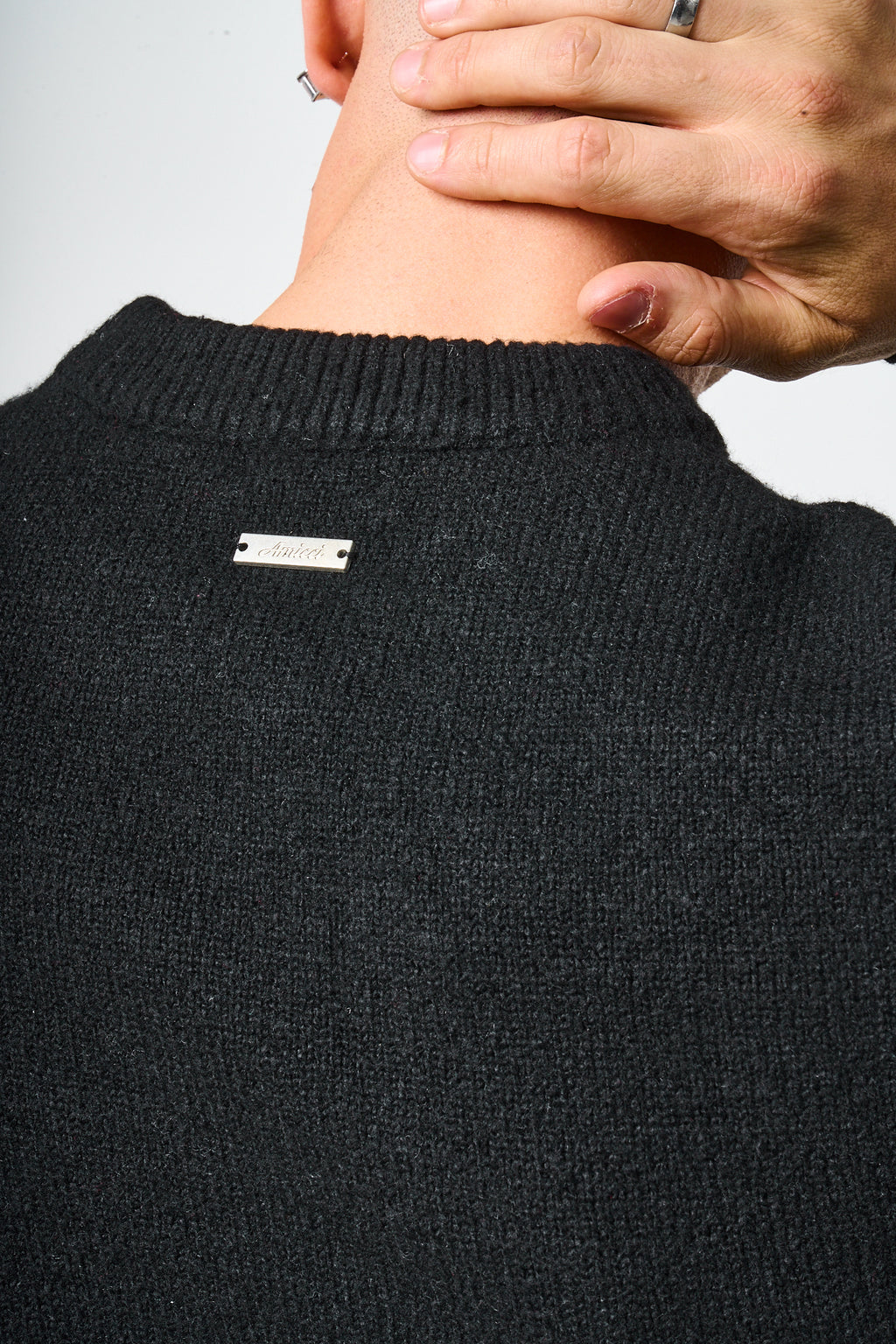 Dexter Zwart Gebreid Sweatshirt
