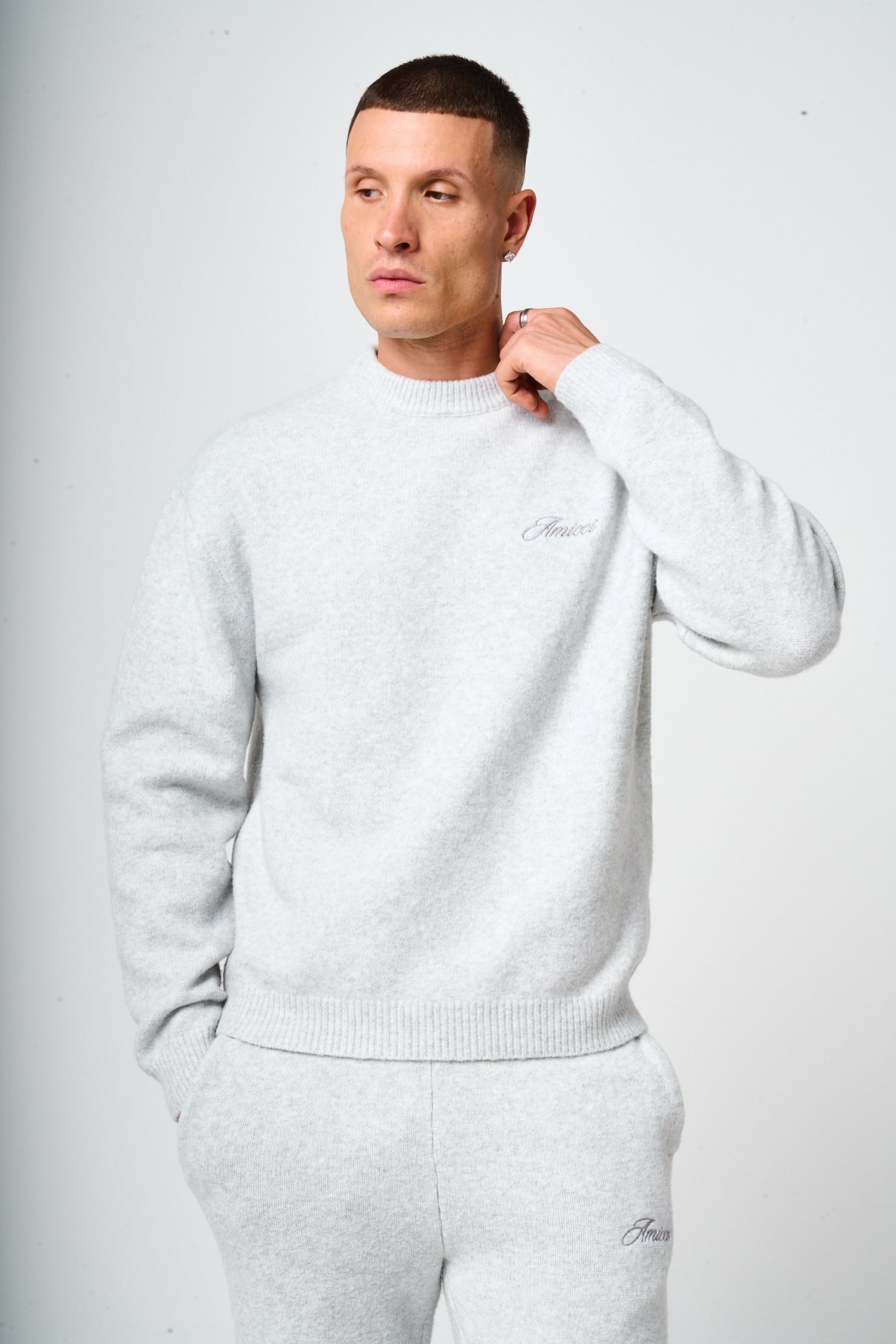 Dexter Grey Knitted Sweatshirt