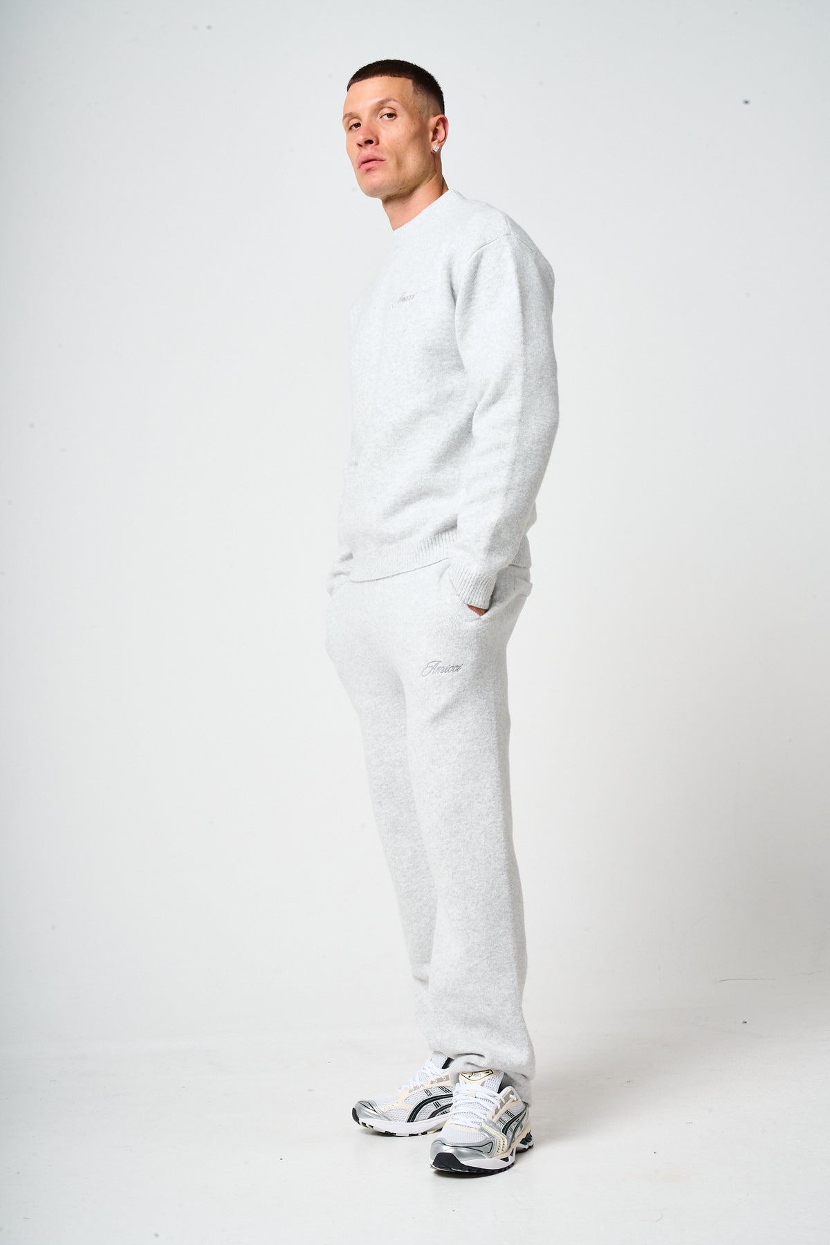 Dexter Grey Knitted Joggers