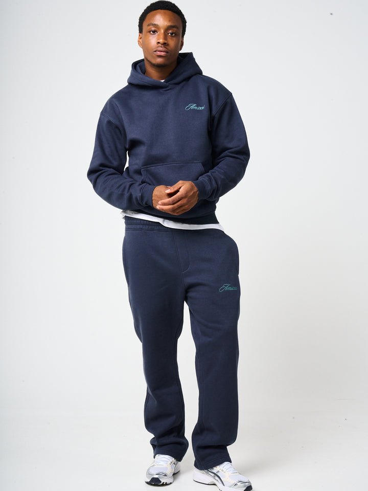 Doakes Navy Embroidery Logo Hoodie