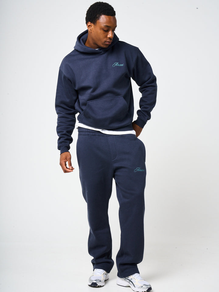 Doakes Navy Embroidery Logo Hoodie