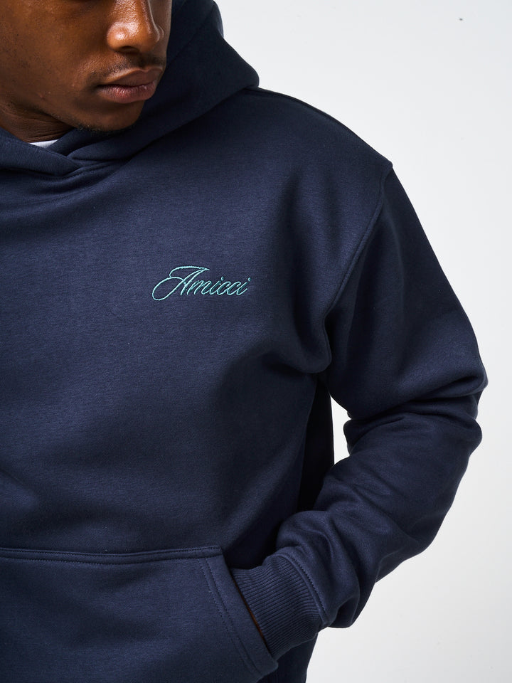 Doakes Navy Embroidery Logo Hoodie