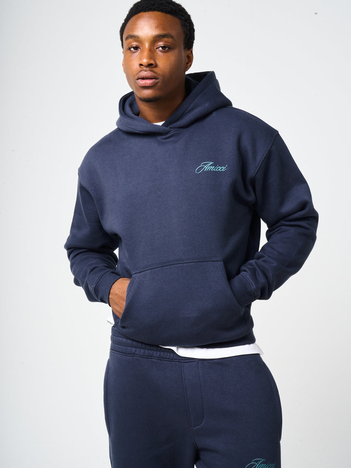 Doakes Navy Embroidery Logo Hoodie