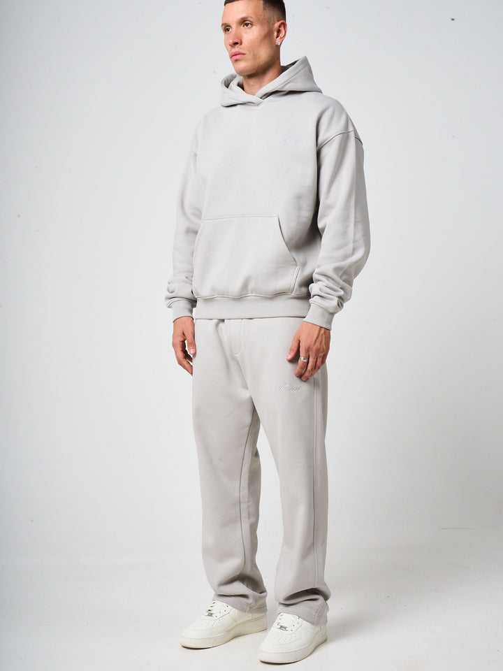 Doakes Grey Embroidery Logo Hoodie