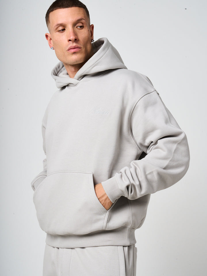 Doakes Grey Embroidery Logo Hoodie