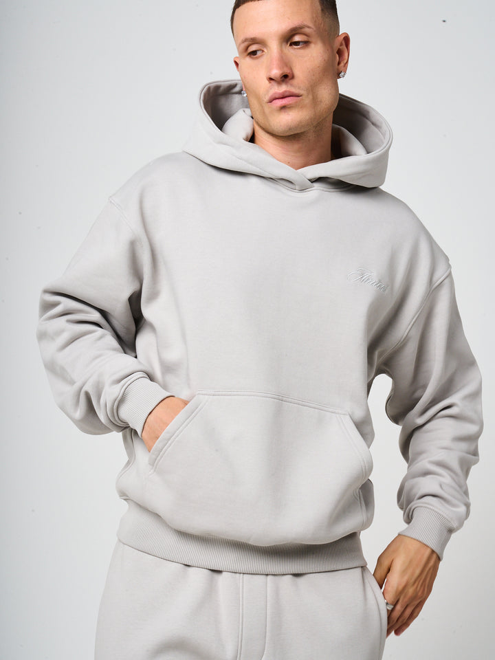 Doakes Grey Embroidery Logo Hoodie