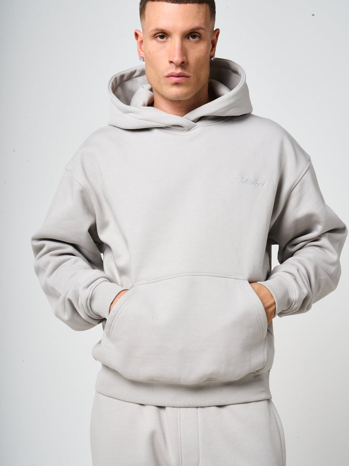Doakes Grey Embroidery Logo Hoodie