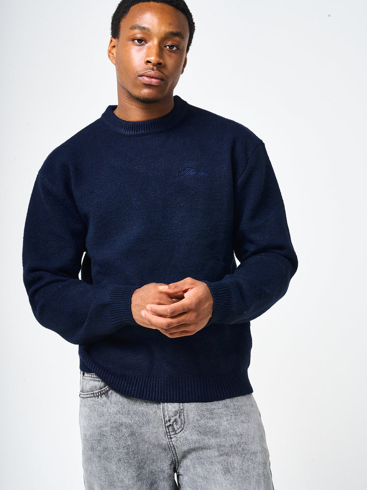 Dexter Navy Knitted Sweatshirt