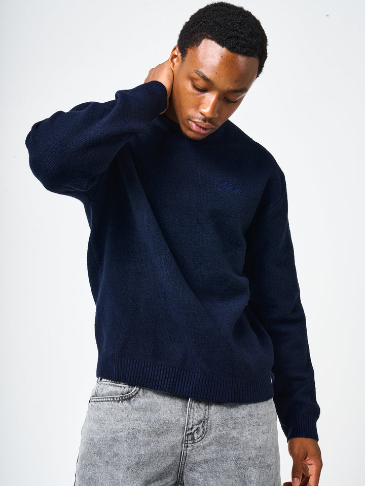 Dexter Navy Knitted Sweatshirt