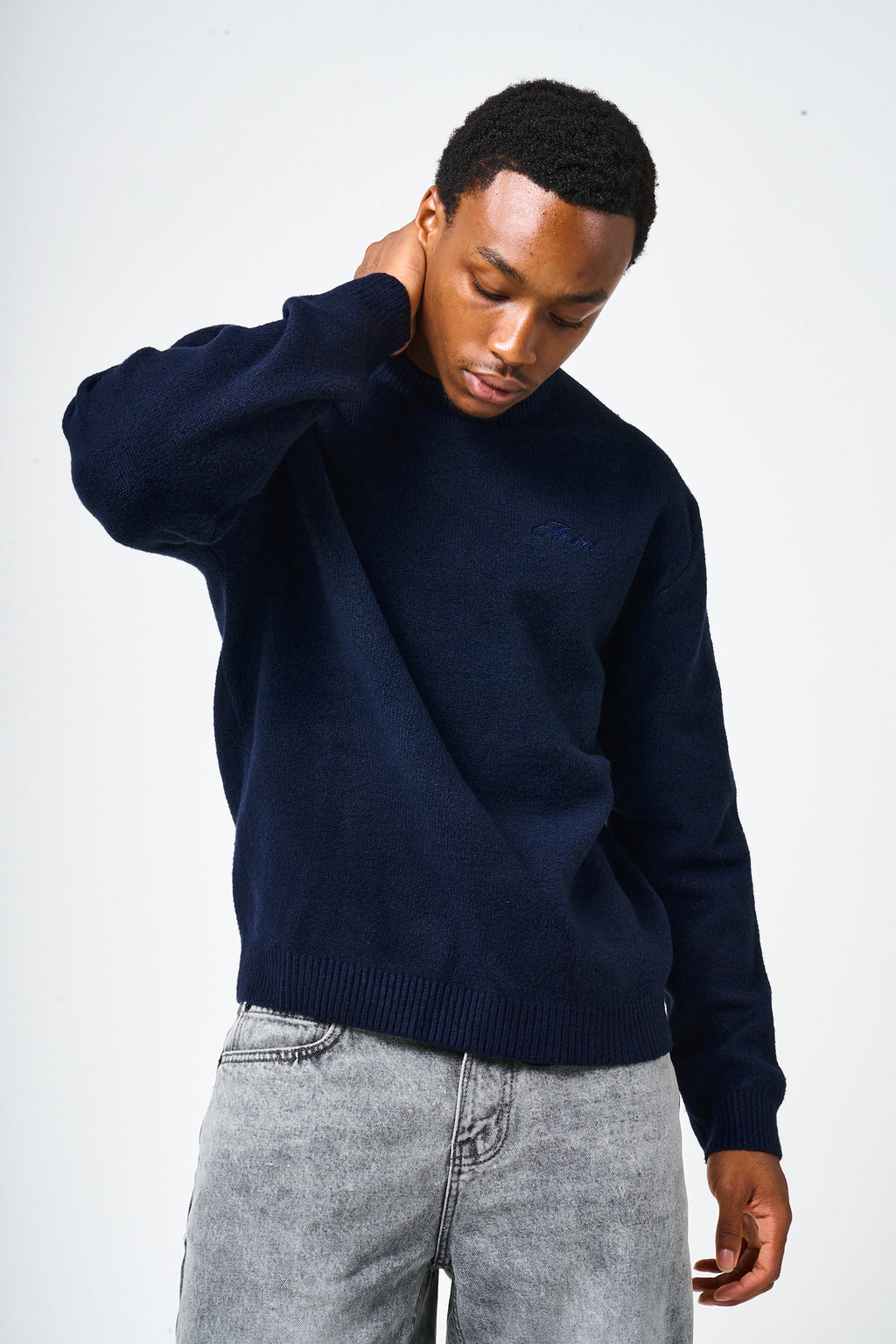 Dexter Navy Knitted Sweatshirt