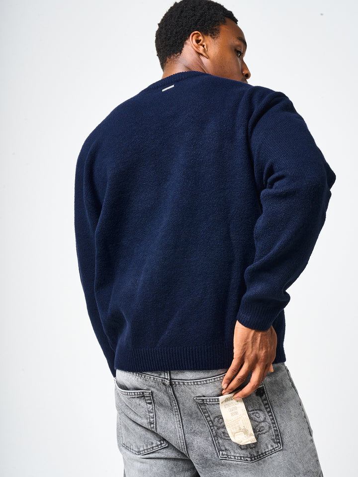 Dexter Navy Knitted Sweatshirt