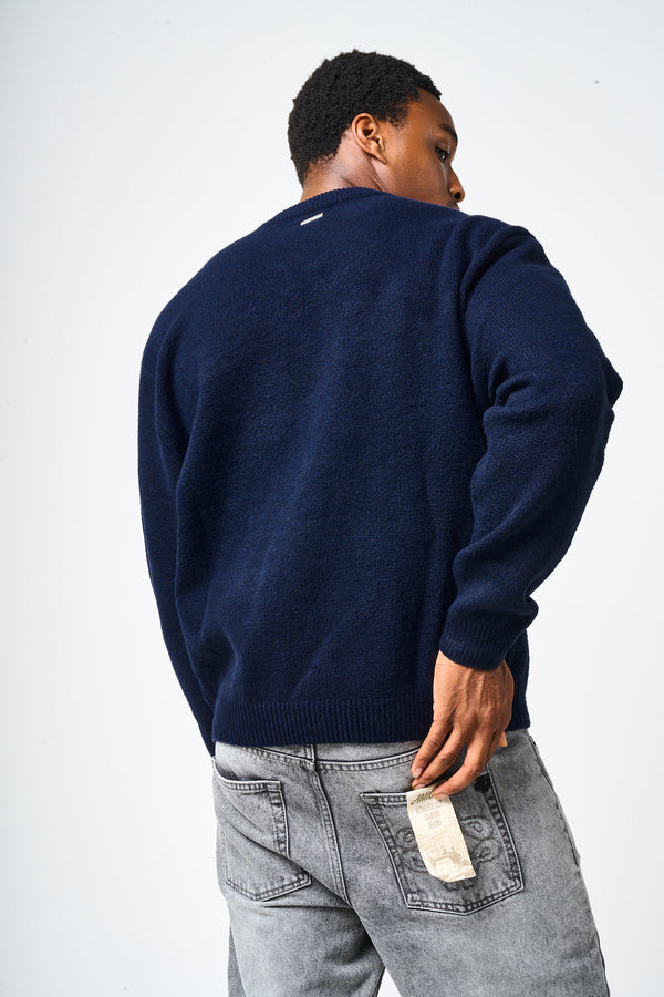 Dexter Navy Knitted Sweatshirt