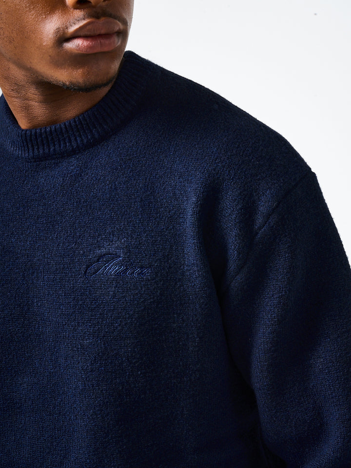 Dexter Navy Knitted Sweatshirt