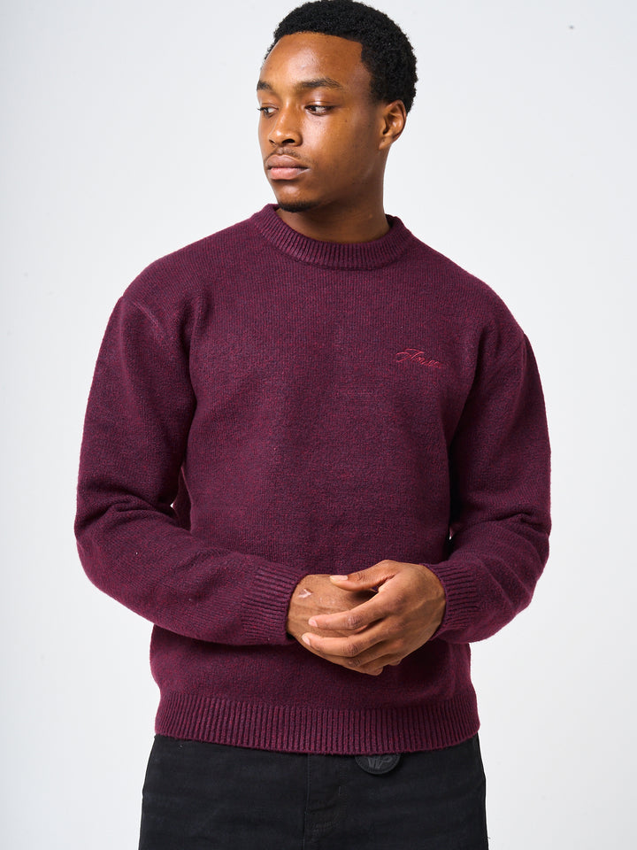 Dexter Burgundy Knitted Sweatshirt