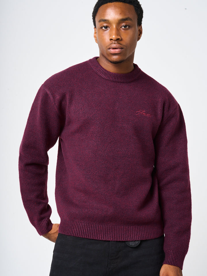 Dexter Burgundy Knitted Sweatshirt