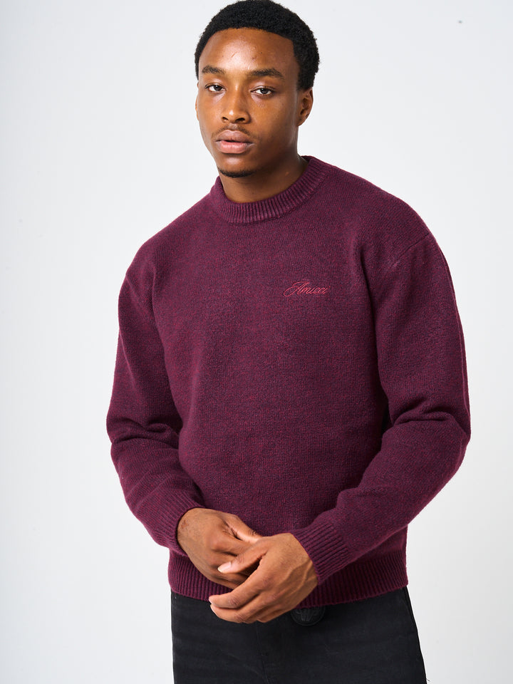 Dexter Burgundy Knitted Sweatshirt