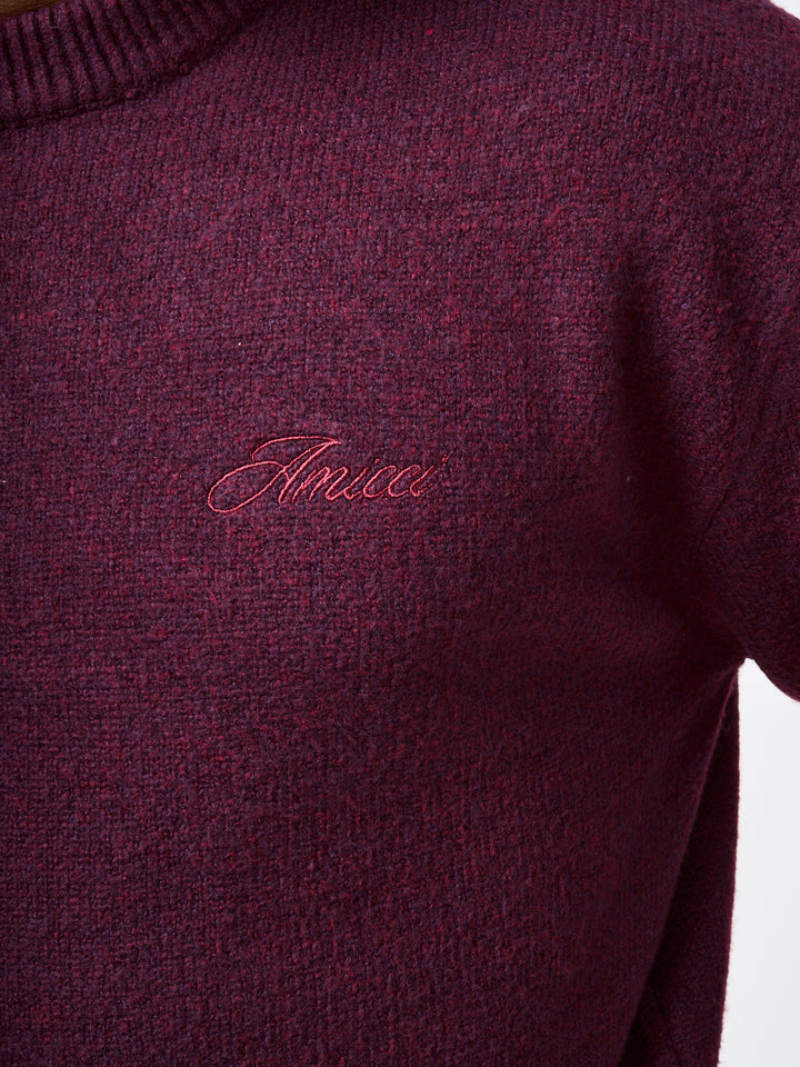 Dexter Burgundy Knitted Sweatshirt